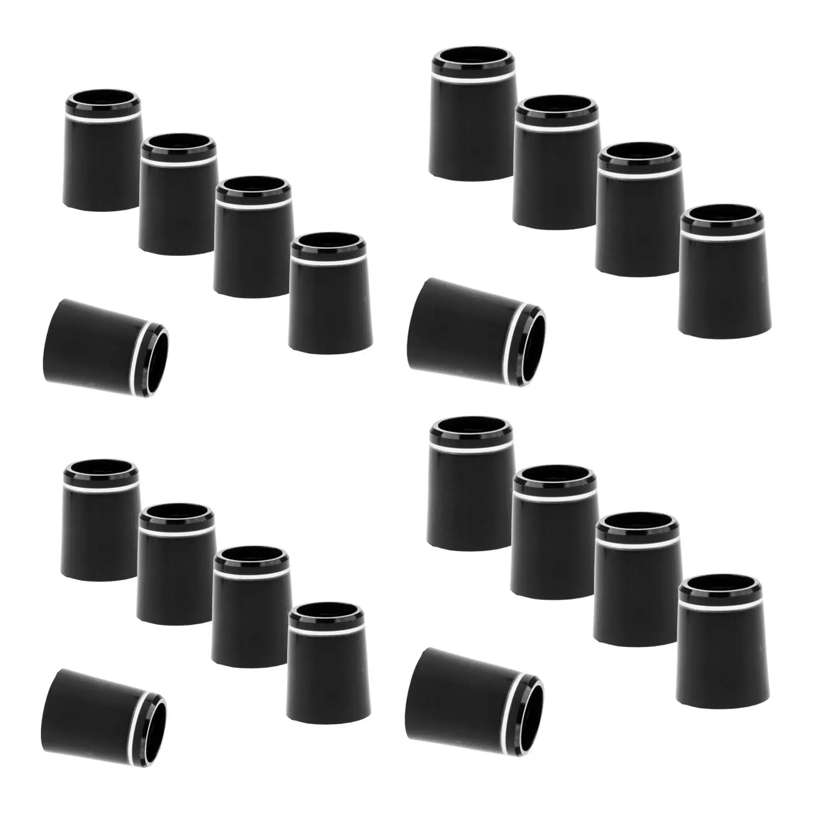 

20 Pieces Black Golf Taper Ferrules .335 with Single Silver