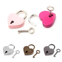 heart shape padlocks vintage old antique style mini padlocks with key lock for travel wedding jewelry box diary book suitcase