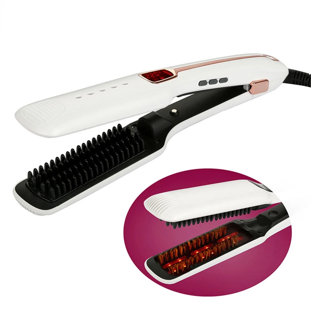 Negative Ion Steam Fast Hair Straightener Automatic Electric  Brush Anti-scalding Hot Air Comb Wet and Dry 360 Rotatable