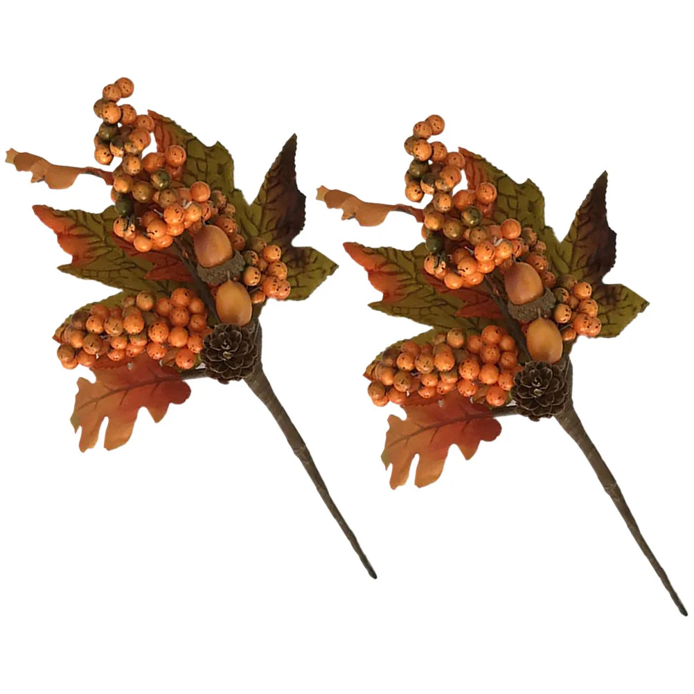 

Fall Berry Maple Leaf Picks Artificial Fake Stems Branches Stem Branch Leaves Thanksgiving Wreath Autumn Decor Decoration