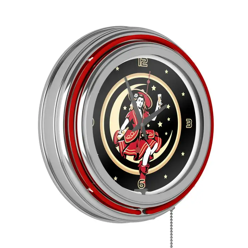 

Винтажные 14-дюймовые неоновые часы с изображением девушки в Луне, настольные часы, часы с маятником, детали часов, механизм Nh, домашний декор