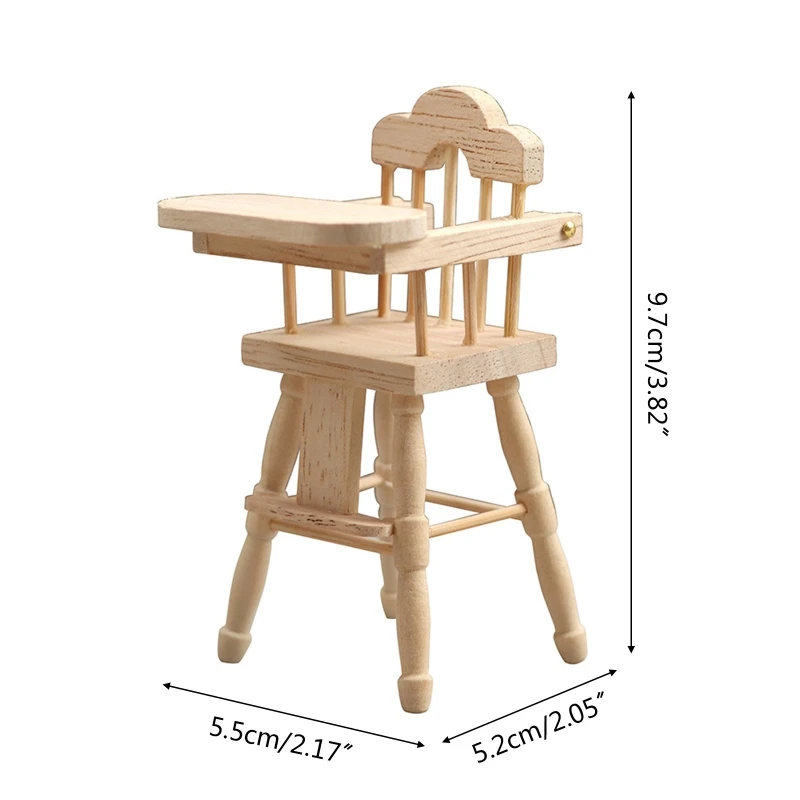 

Миниатюрный Высокий стул, реалистичный обеденный стул для девочек 1/12, для кукольного домика, Декор, мебель для микро-сцены, Детская ролевая ...