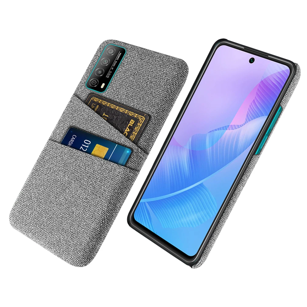 

P smart 2021 Case For Huawei P smart 2021 Y7a Coque Dual Card Fabric Cloth Luxury Business Cover For Huawei Y7a P smart 2021