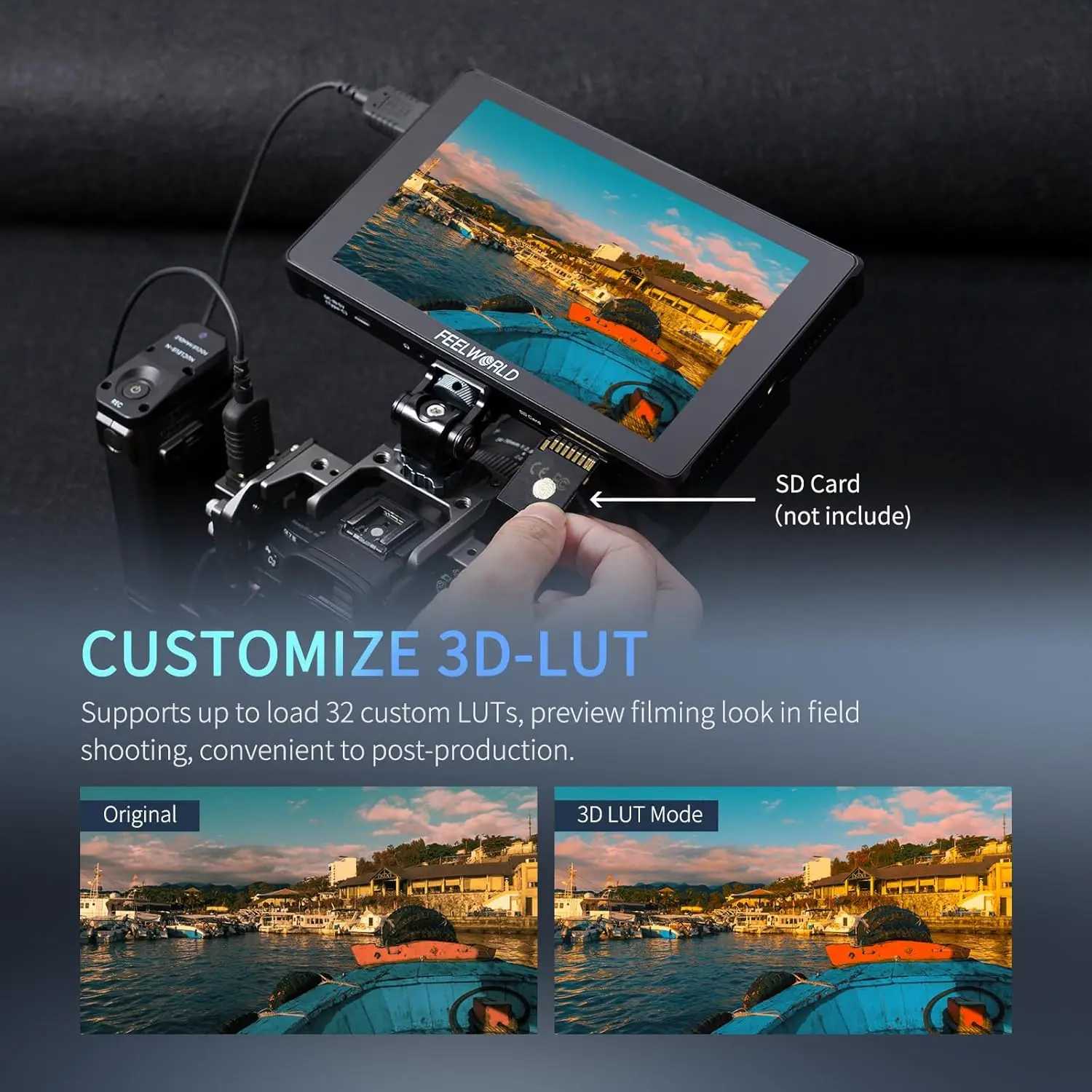 FEELWORLD F7 Plus 1200nit 7-дюймовый сенсорный монитор для камеры с высокой яркостью и четким изображением при дневной светоте, разрешение 1920 x 1200 (art.: 3920dca0cdfe4) - 3920dca0cdfe4