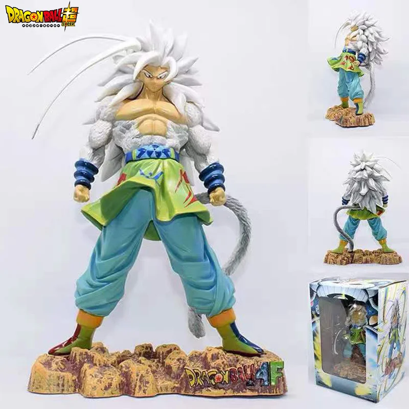 

24cm Pvc Dragon Ball Figure Super Saiyan White God Super Five Sun Wukong Kakarot Jiyi Kungfu Hand-Made Toy Model Decoration