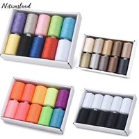 10color 1000 yards per spool 40s2 polyester thread machine embroidery sewing thread sets hand sewing thread for beginner