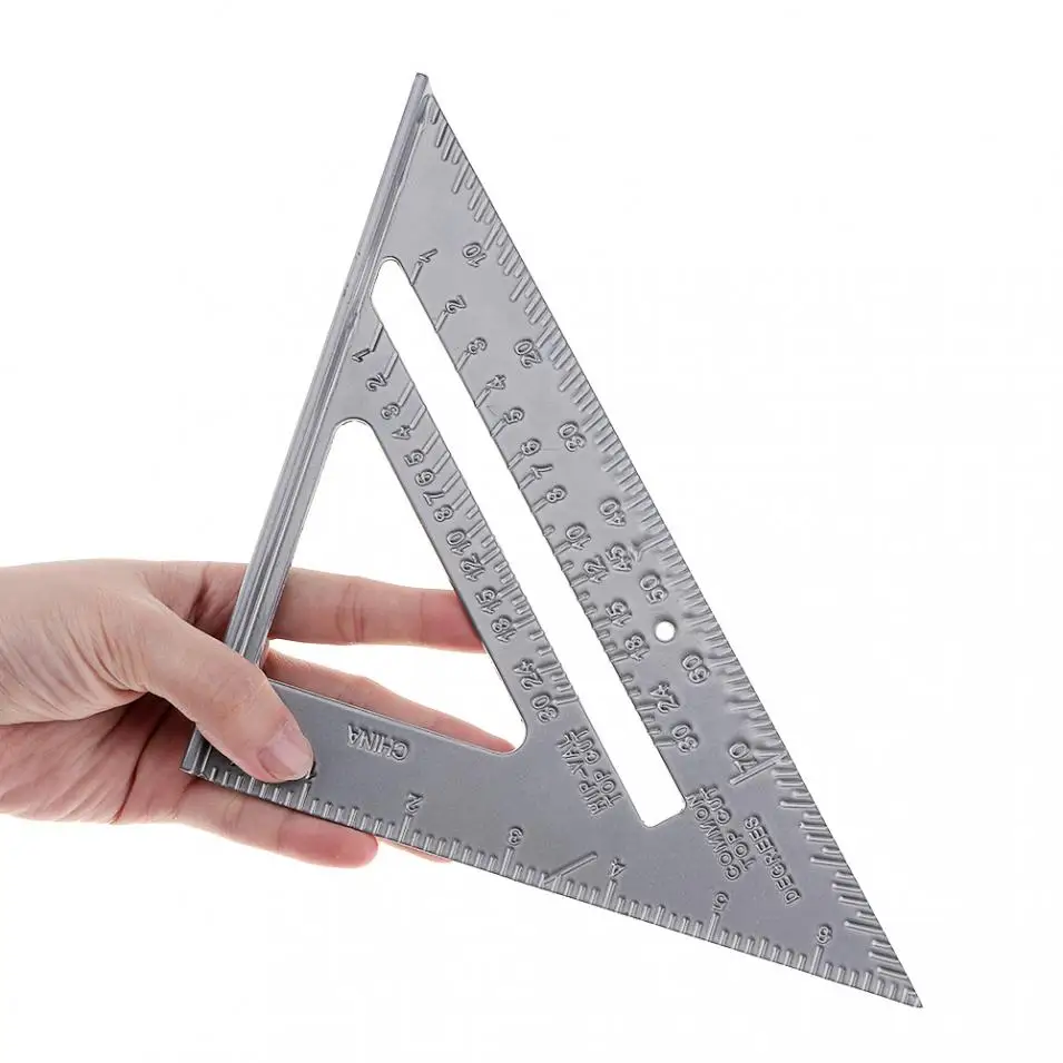

7 Inch Aluminium Alloy Metal Right Angle Triangle Ruler with 0.1 Accuracy and 1 Scale Value for Industrial Measuring Tool