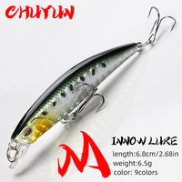 fake lure lifelike 68mm reflective bait for freshwater saltwater perch trout salmon productive when trolling pesca trout lure