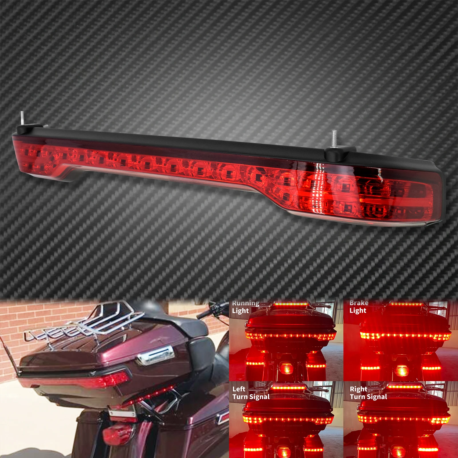 Мотоциклетный задний багаж King Tour, багажник, указатель поворота, стоп-сигнал, светодиодный светильник для Harley Touring Road Electra Glide Limited14-21