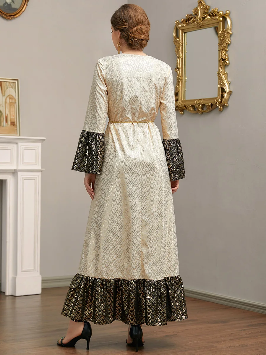 Женское длинное платье с рукавами-фонариками элегантное мусульманское