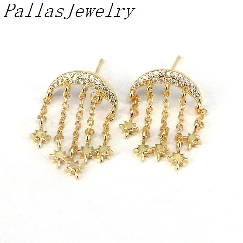 

Серьги-гвоздики женские с фианитами, 5 пар