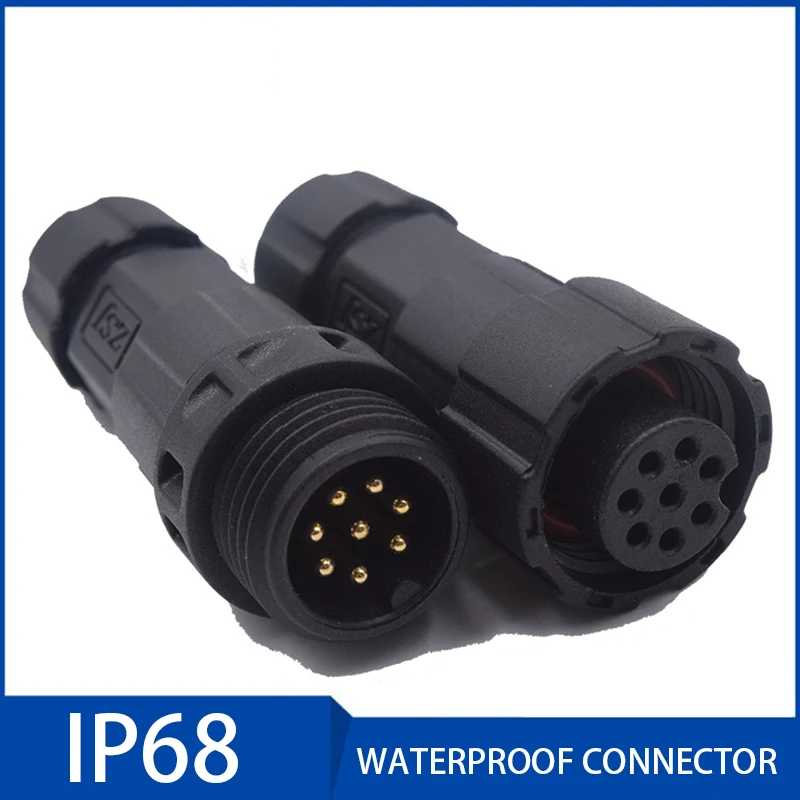 

1pcs IP68 Waterproof Electric Cable Male Female Assembled Soldering Connector 2/3/4/5/6/7/8/9/10/11/12 Pin Plug Socket Connector