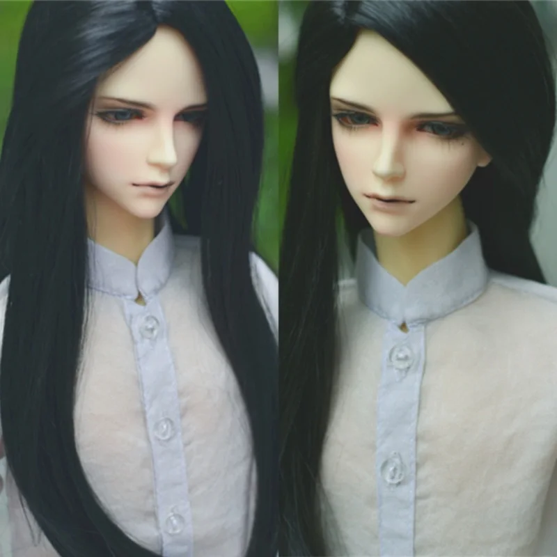 

BJD doll wigs black straight mohair wigs medium long hair for 1/3 BJD Uncle doll accessories