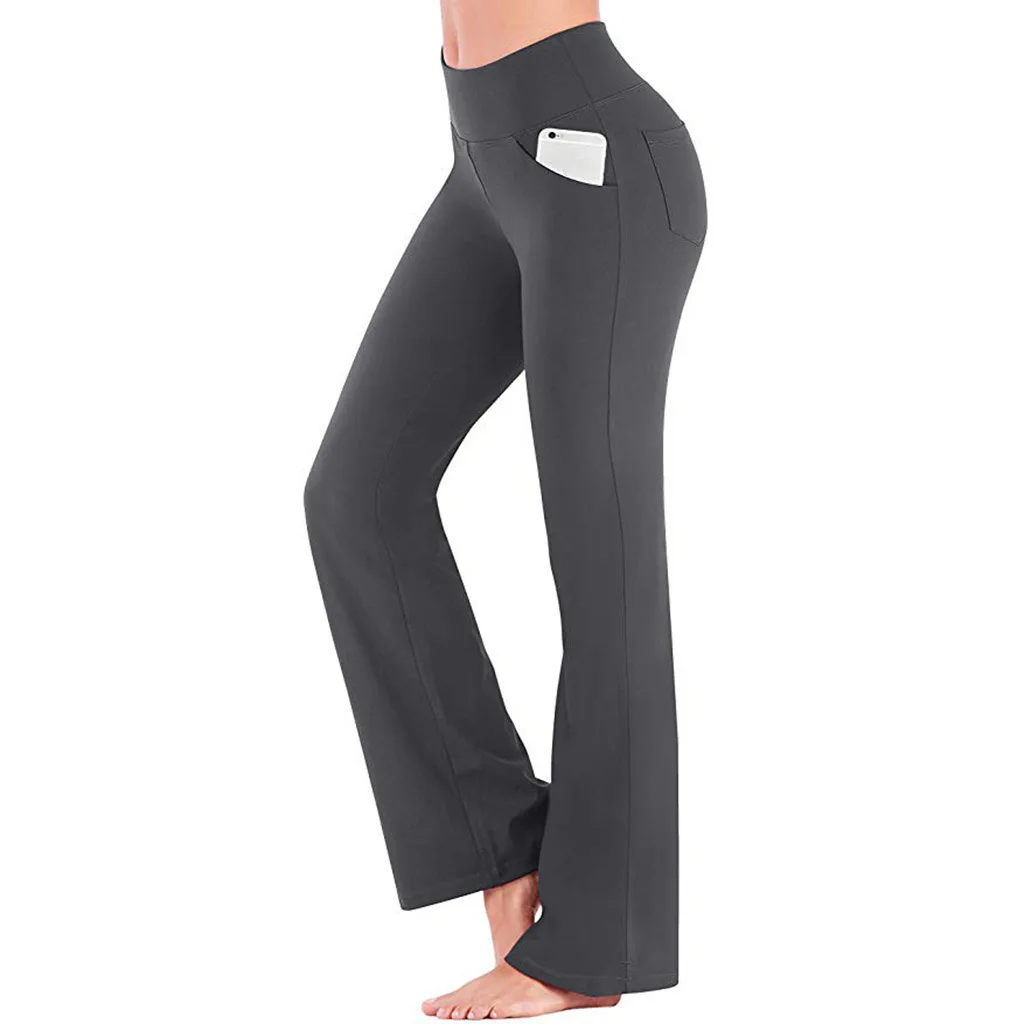 Womens Yoga Pants With Pockets Straight-Leg Loose Comfy Lounge Running Long Active Casual Sweatpants