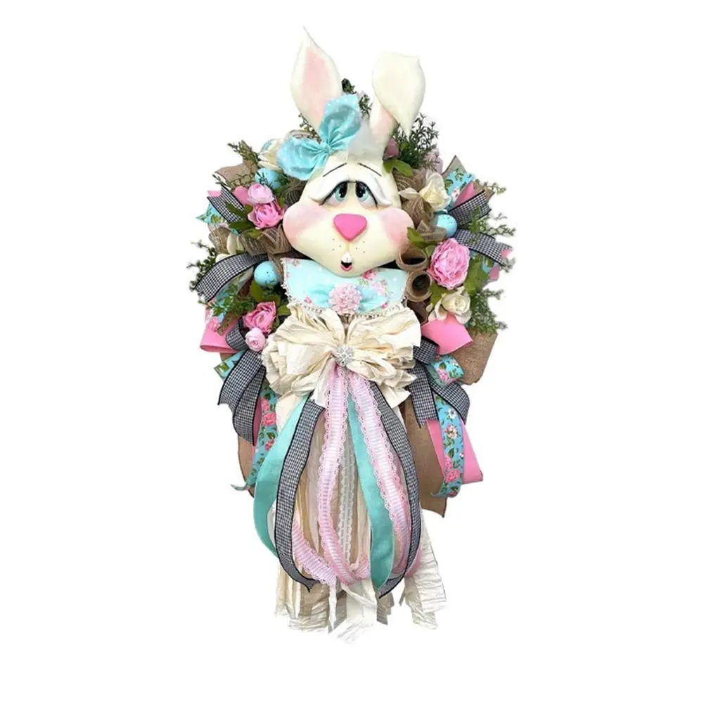 

Easter Bunny Garlands Door Oranments Wall Decorations Easter Rabbit Decorative Wreath Happy Easter Party Theme Prop