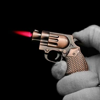 unusual creative mini red flame pistol shaped metal lighter collection gift cigarette accessories keychain lighter mens gadgets