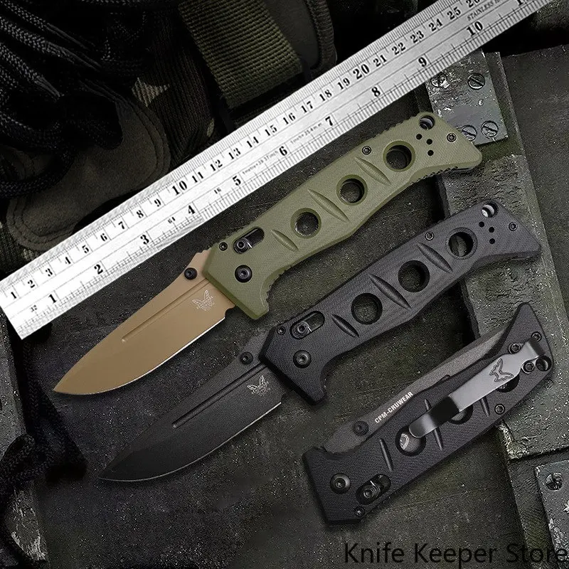 Benchmade 275 Adamas Knife Drop-Point Blade Plain Edge G10 Handle BM 275 Folding Blade Knife