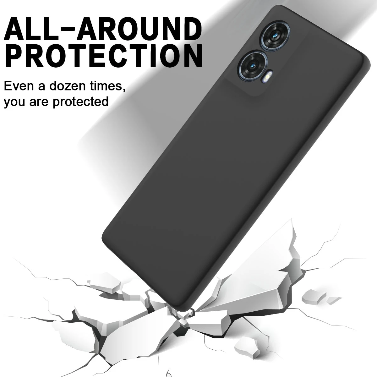 Для Motorola G85 противоударный квадратный жидкий силиконовый ТПУ чехол для телефона