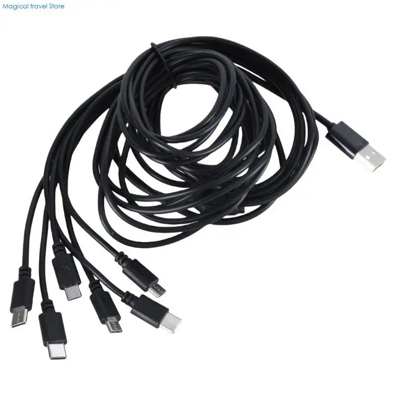 Фото N2UB Удобный многопортовый зарядный шнур USB-разветвитель с 3 5-контактными USB-разъемами и 3 выходными разъемами типа C для со №3