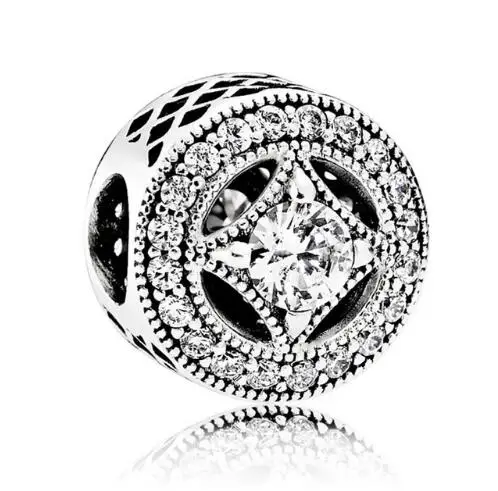 

925 prata esterlina granulo charme openwork vintage allure com contas de cristal ajuste pandora pulseira & colar diy judeu