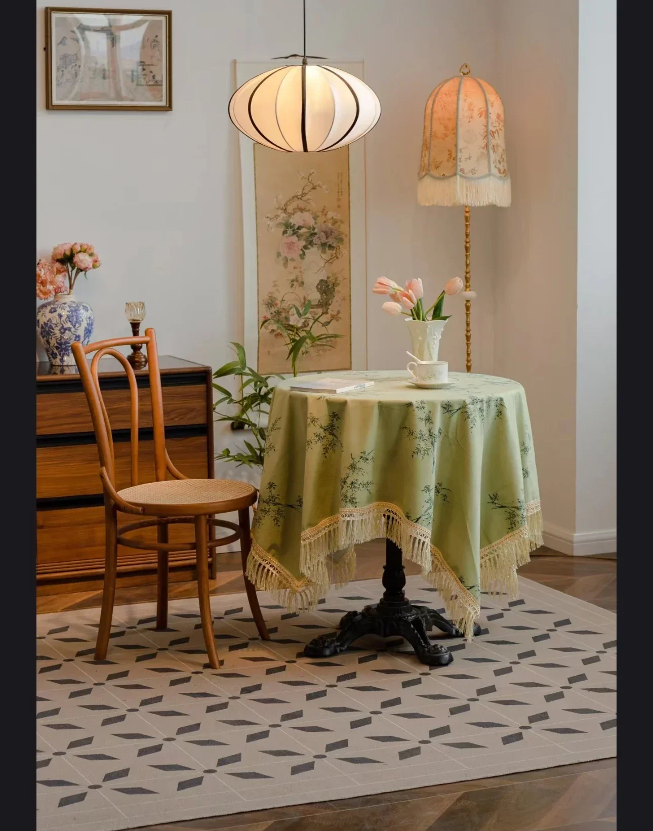 Kleurrijke Cirkel Bloem Waterdichte Tafelkleed Outdoor Picknick Party Rechthoekige Ресторан Keuken Accessoires