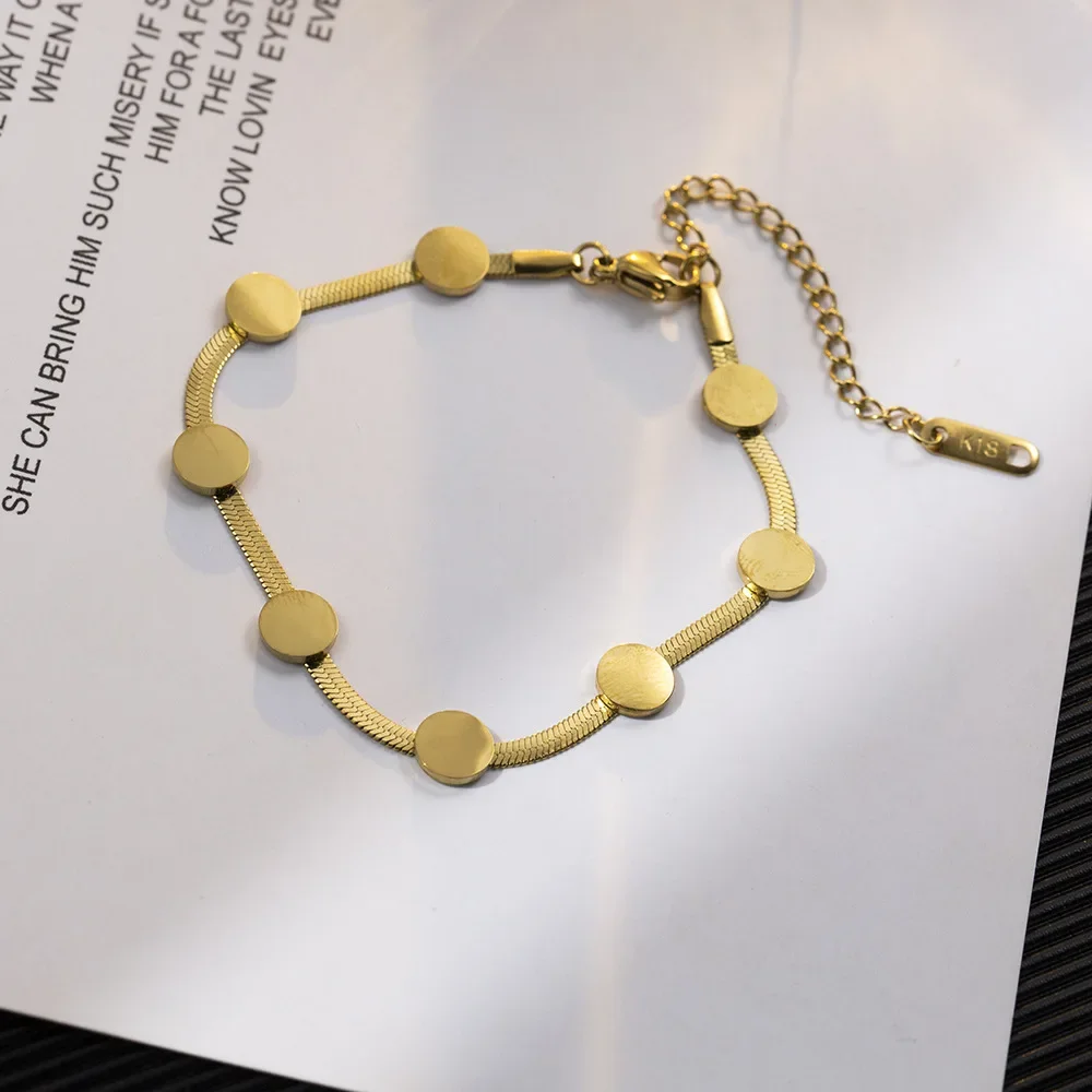 Женский браслет из титановой стали простой корейский нишевый дизайн в стиле