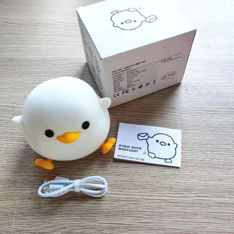 Новинка ночники милая силиконовая лампа для утенка прикроватные светильники