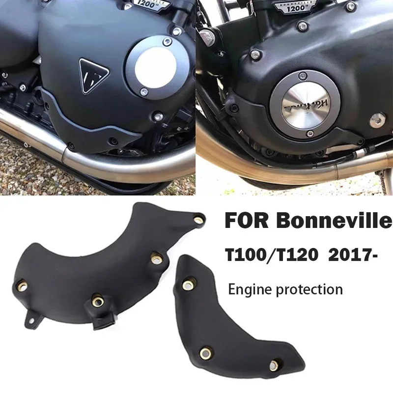 Фото Защита двигателя (слайдер) для мотоциклов Bonneville T100 Black, T120 Thruxton, 1200 / RS Street Twin / Scrambler №2