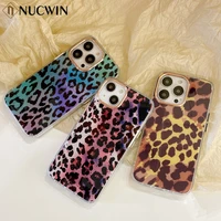 luxury leopard print metal buttons case for iphone 13 12 11 pro max x xr xs max 7 8 plus se 2020 shockproof soft silicone cover