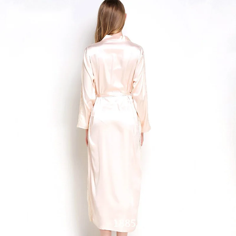 Women Silk Satin Night Robe Solid Sleepwear Kimono Robe Fashion Bath Robe Bathrobe Mariage Femme Wedding Bride Bridesmaid Robe