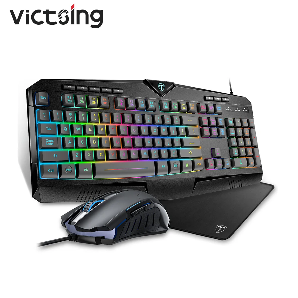 

VicTsing PC264 Gaming Keyboard And Mouse Set Gaming PC Wired Keyboard With RGB Backlit USB Ergonomic Mouse 3200DPI For PC Gamer