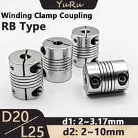 1pc d20l25 winding clamp coupling aluminum alloy flexible bore 233 174566 3589 510mm shaft cnc jaw shaft motor coupling