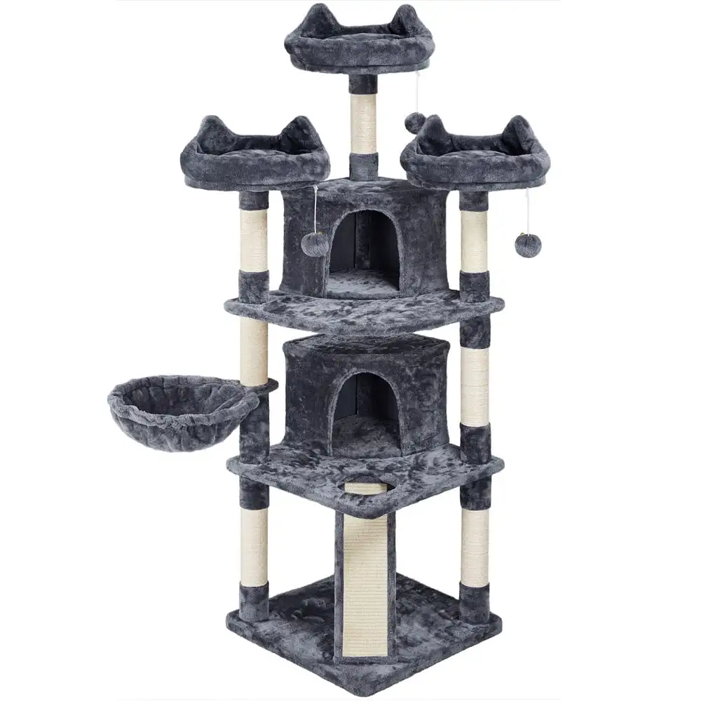 

Tree Scratching Post for Cats Dark Gray Multiple Level Cat Tree Tower Free Shipping Large Scratch Climbing Supplies Pet Products