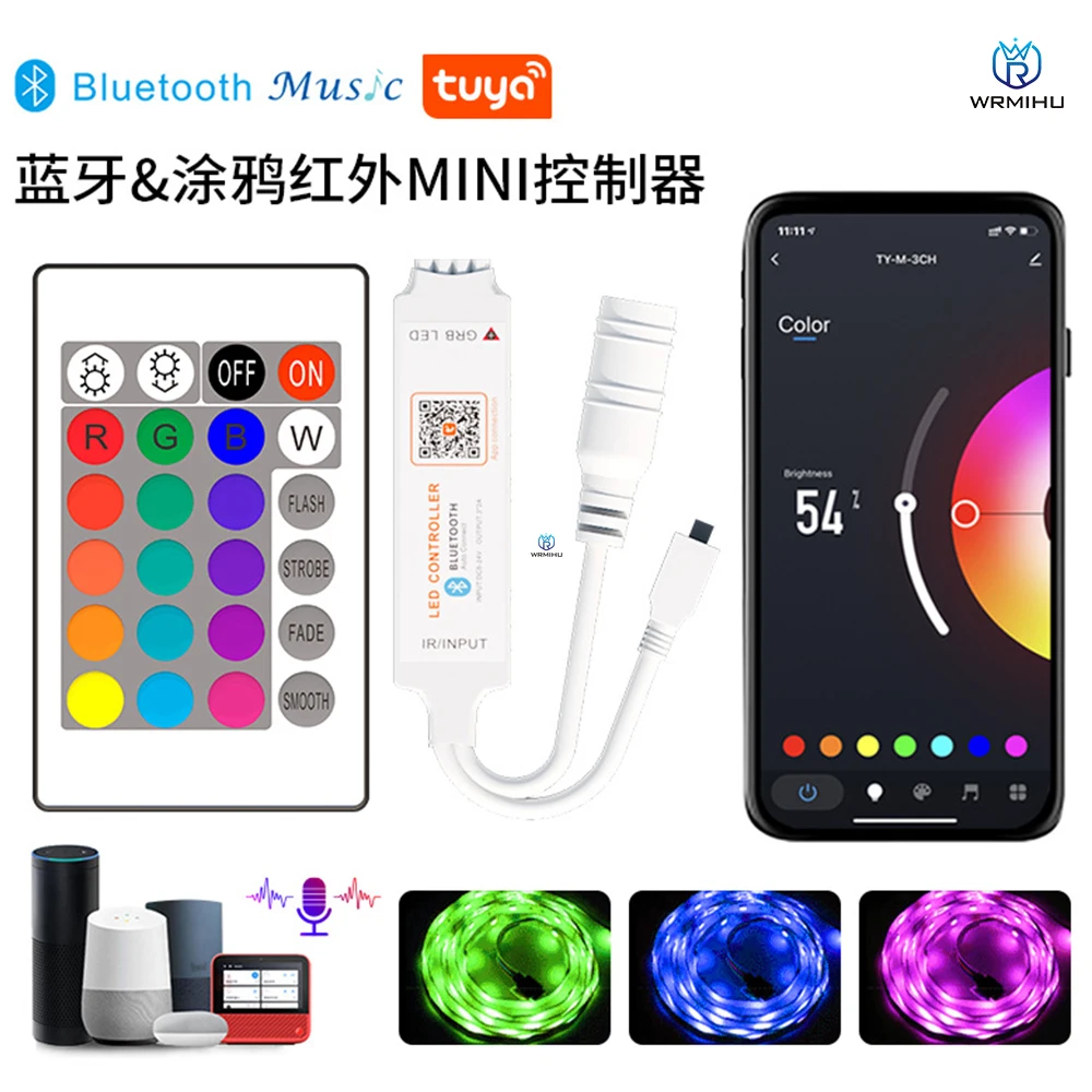 Музыкальный Bluetooth-контроллер APP RGB для WS2812 WS2811 WS2815 Светодиодная лента умная