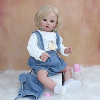 60 cm reborn baby doll 3d paint skin soft silicone for girl realistic hair princess toddler art doll with vascular long dress