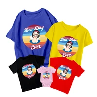 t shirt snow white with sunglasses disney princess aesthetic kids short sleeve baby romper family match unisex adult new o neck