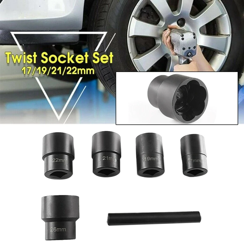 6 шт. 1/2-дюймовая поворотная головка 5 поврежденных изношенных наконечников набор