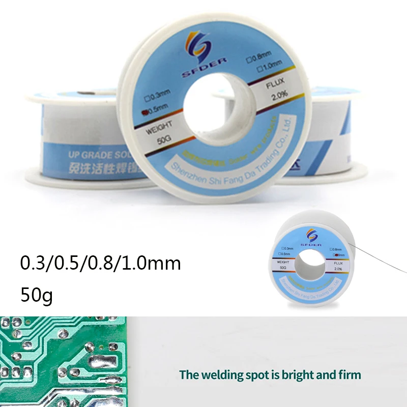 

Fusion Wire Welding Purity High 0.3/0.5/0.8/1mm Soldering Wire No-clean Rosin Low Purity High 50g Spot Roll Tin Solder