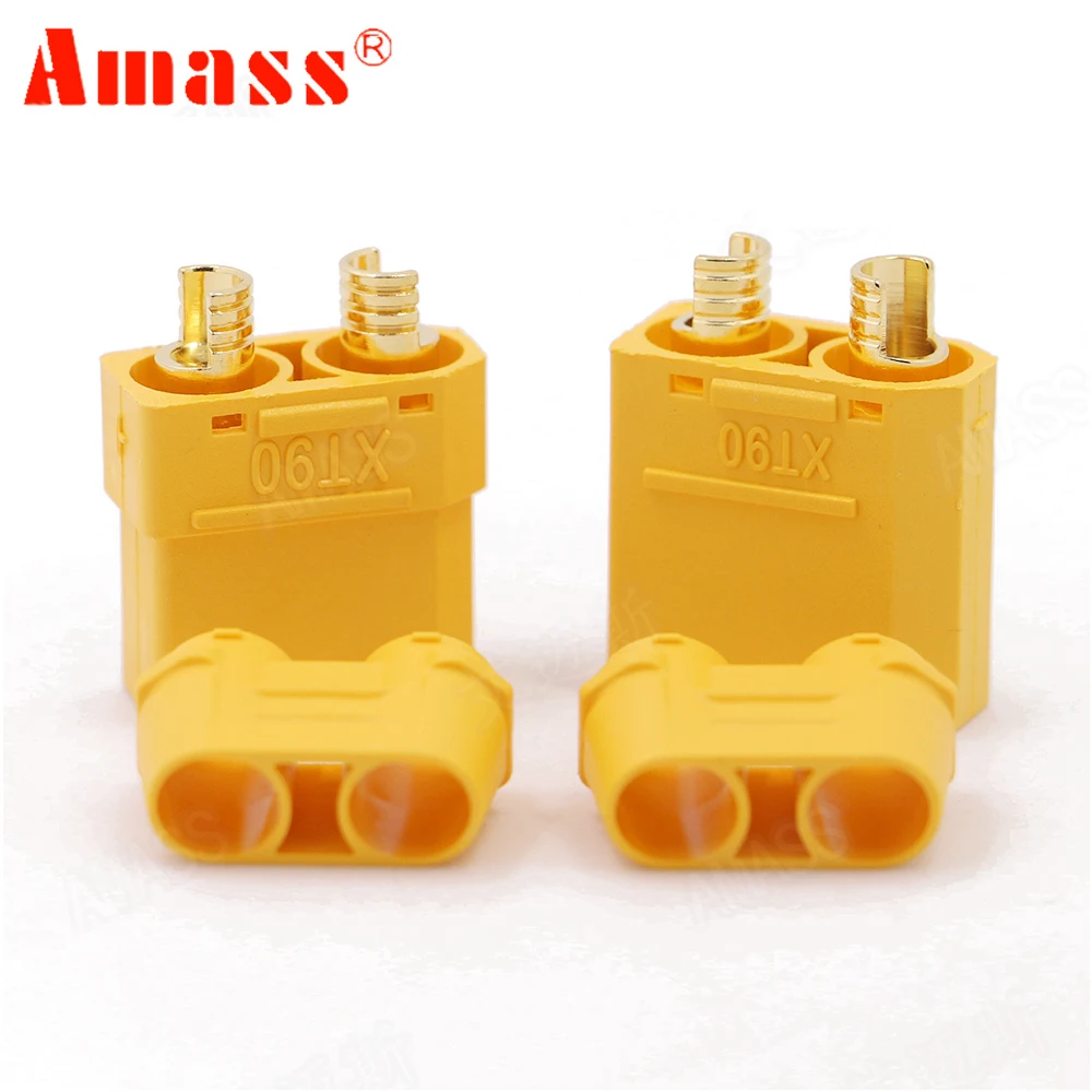

4pcs/lot Amass XT90H XT90 Large Current Lipo Battery Connector Male Female Gold-plated Plug with Sheath for RC Aircraft Parts