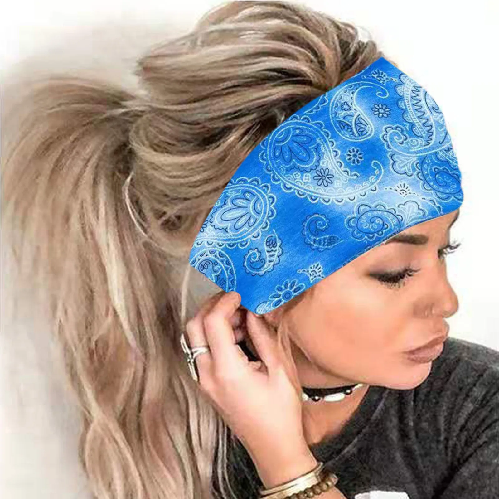

Women Elastic Hair Bandana Print Wrap Headband Headband Head Band Headband