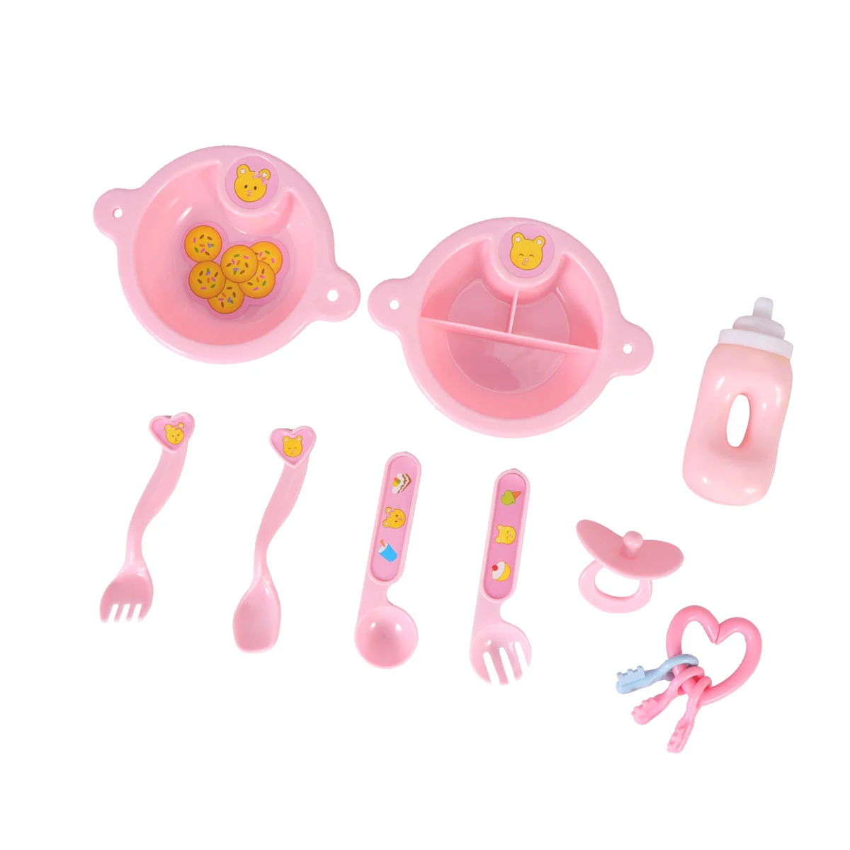 

Baby Feeding Set Accessories Toy Play Kitchen Pretend Tablewarekids Playset Simulation Toys Dishes Reborn High Chair Care Bottle