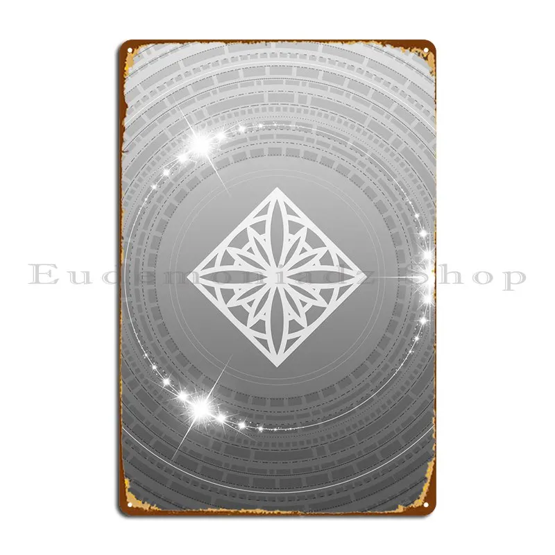 

Черно-белый геометрический металлический плакат с табличкой, постер для клуба, бара, создание кинотеатра, печатный знак, жестяной плакат