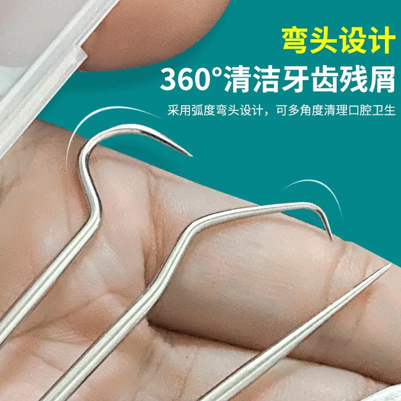 6Pcs Stainless Cleaning Picks Scraper With Metal Traveling Toothpicks For Outdoor Kit Holder Camping Reusable |
