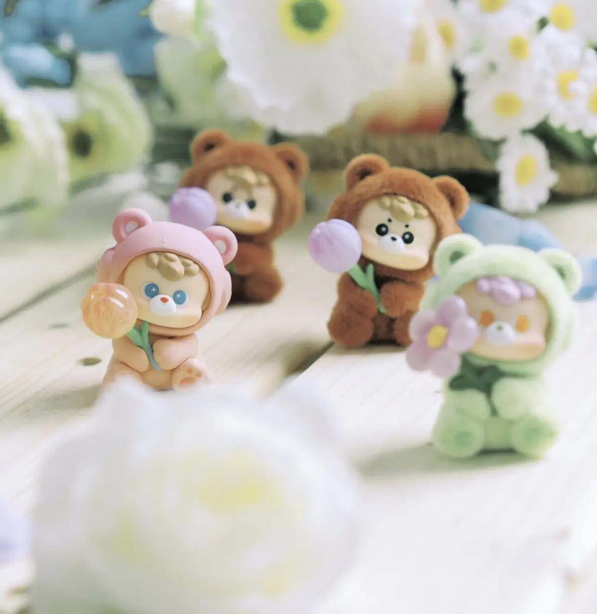 Фото В наличии: Мини-фигурка Diudiu Baby Mystery Box, серия «Мир цветов Your Bear», милая коллекционная игрушка из флокированного ПВХ, декор для стола, игрушка-сюрприз в закрытой коробке №4