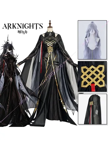 Arknights Laqeramaline Косплей Костюм Парик Платье Шаль Плащ Шарф Кольцо Реквизит Для Женщин Девочек Логотипы Хэллоуин Карнавал Рождество