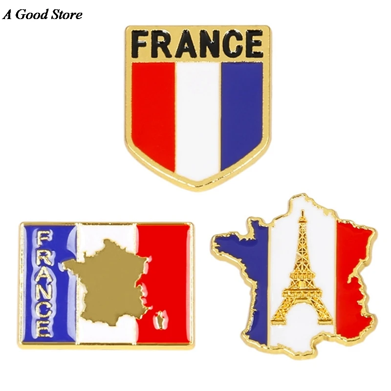 

New France Building Flag Paris Eiffel Tower Brooch Enamel Lapel Pin Badge Clothes Accessories