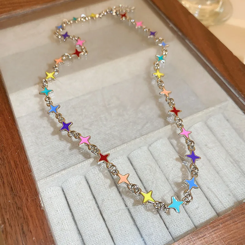 

Dopamine Colorful Oil Necklace XINGX Necklace Clavicle Chain Necklace Female
