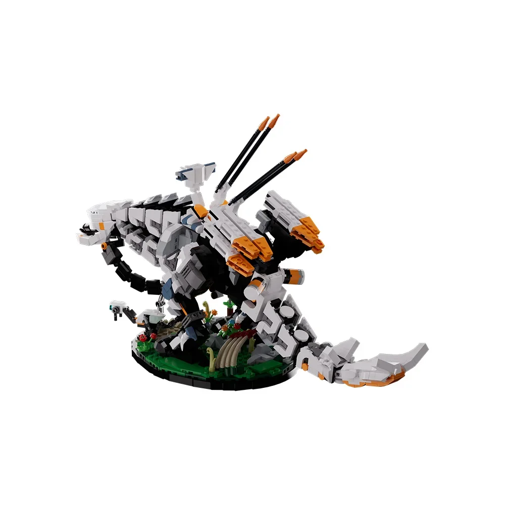 Фото Gobricks Moc Zero Dawned Thunderjaw Bricks Модель Запретный Западный Монстр Строительные Блоки Игровые Кирпичи Модель Наборы Игрушек №4