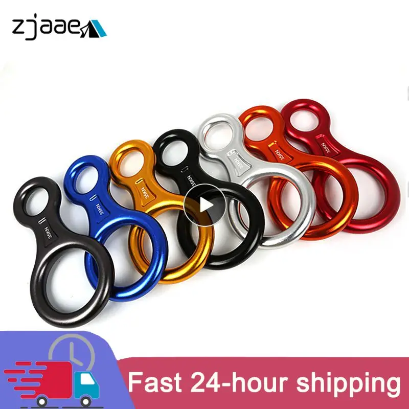 

35KN Climbing Ring Rope 8shape Carabine Gear Rigging Aluminum Descender Belay Device Abseiling Eight Ring Downhill Equipment