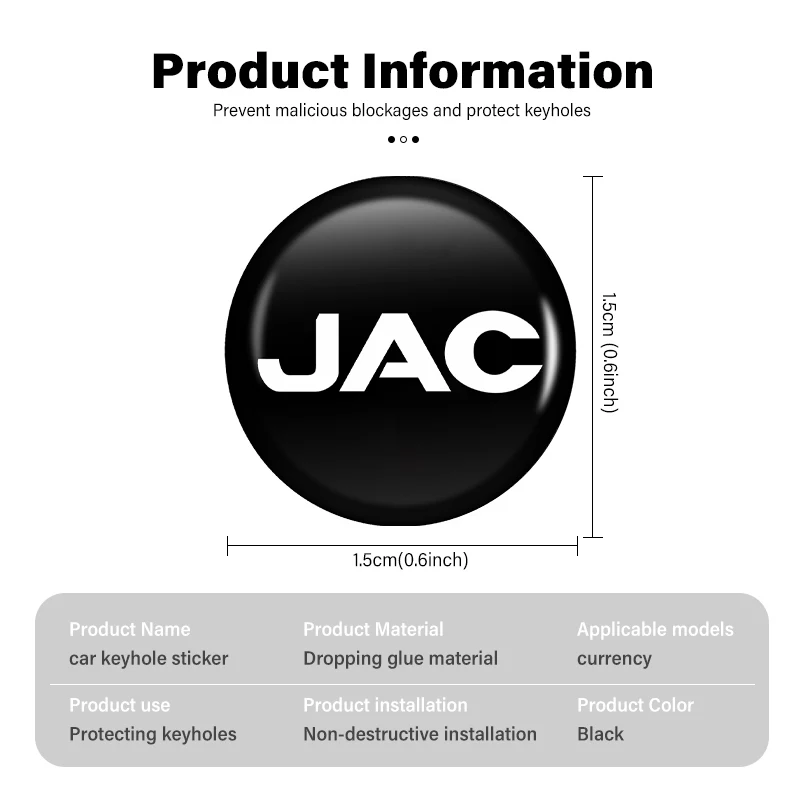 8 шт. защитных наклеек на замок двери автомобиля для JAC Vapour Refine J3 J2 S5 A5 J5 J6 J4 Vapour S2 T8 (art.: 3920dcffa6f4f) - 3920dcffa6f4f